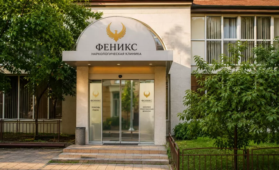 Вход в наркологическую клинику «Феникс» в Шумихе